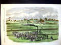 Old Print Steam Ploughing With Boydell'S Engine Near Louth Top Hats 1857 19th