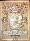 Antique Print The Graphic Wedding Number Cherubs Playing Music Flowers 1889