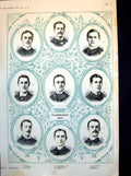Old Print Cambridge Crew Moore Atkin Gridley Fe Churchill Portraits 1883 19th