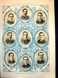 Antique Print The Inter-University Boat Race Cambridge Crew Portraits 1883 19th