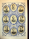 Antique Old Print The Inter-University Boat Race Oxford Crew Portraits 1883