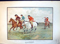 Antique Old Print Mickledale Hunt Approaching Brook Four Horses Riders 1884
