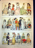 Original Old Antique Print Studies Costume Children'S Fancy Dress Ball 1893