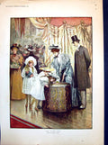 Antique Print The Lucky Tub Mary L Gow Children Dipping In Partygoers 1894 19th