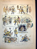Antique Old Print Fancy Dress Ball Scenes From A Love Affair Children 1895 19th
