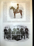 Original Old Antique Print Adjutant Group Officers Maxim Group Siers