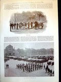Antique Old Print Drill R.A. Woolwich Church Parade Officers Field Batteries