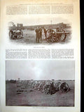 Antique Old Print Field Artillery In Action Blandford Camp Lines Wareham View