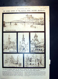 Antique Print Historic Monuments Bratislava Gandhi'S Meal Before Fast 1939 20th