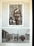 Antique Print Officers' Mess Steward Relieving Guard Vetinary Pharmacy 1898