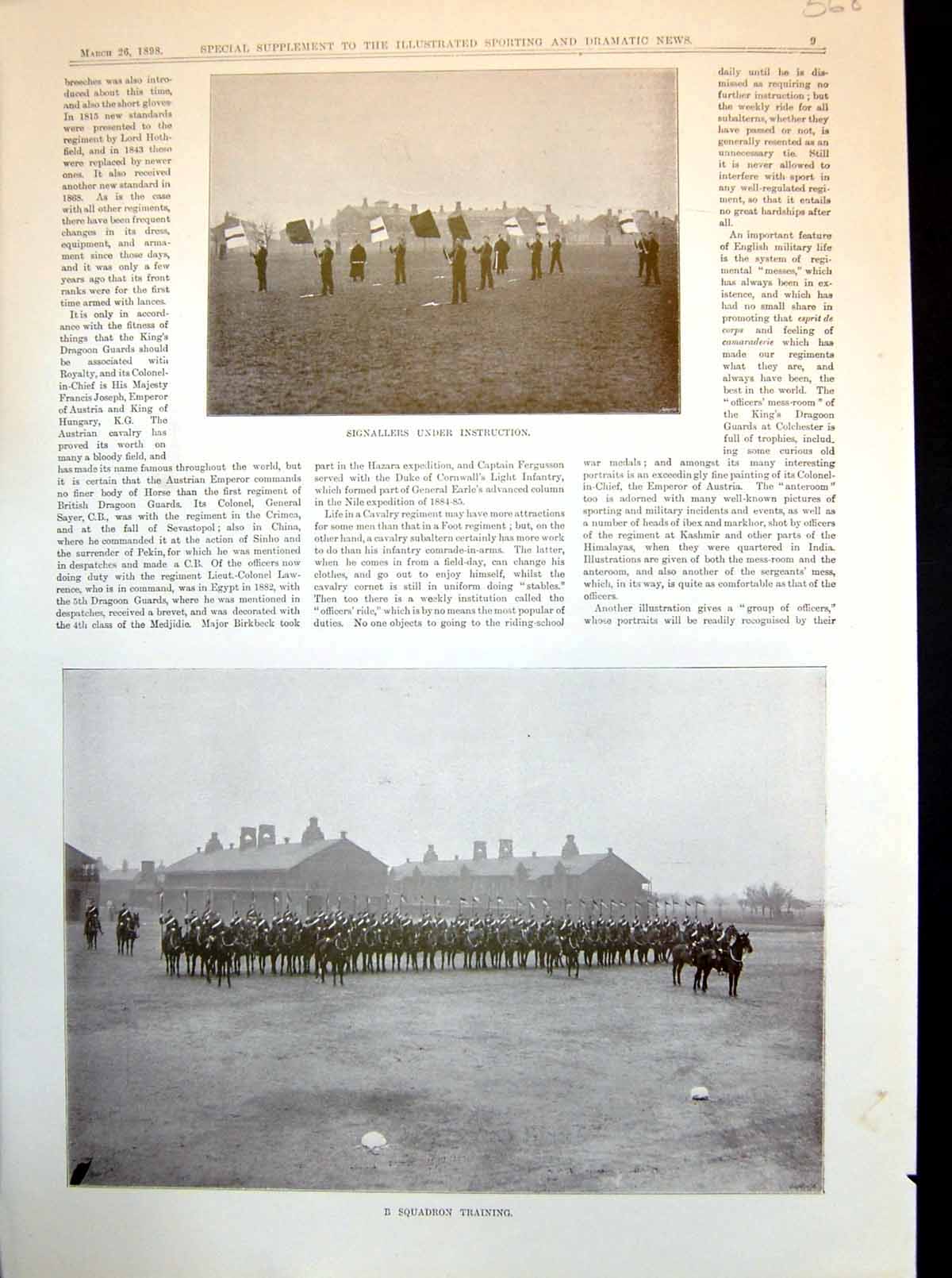 Antique Old Print Signallers Under Instruction Squadron Training Forge 1898