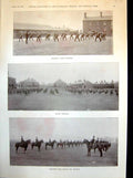 Old Print Recruits Lance Exercise Sword Ride Attack Regimental Pets 1898 19th