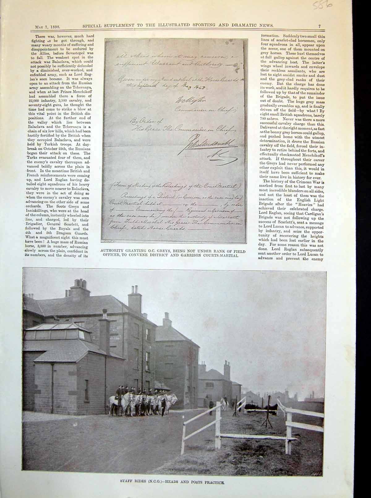 Old Royal Scots Greys Staff Rides Heads Posts Brigade Balaclava 1898 Victorian
