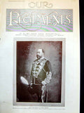 Original Old Antique Print H.R.H. The Prince Wales Colonel Group Officers 1898