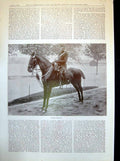 Antique Old Print Major Onslow Seated Horse Before Polo Throwing In Ball 1898