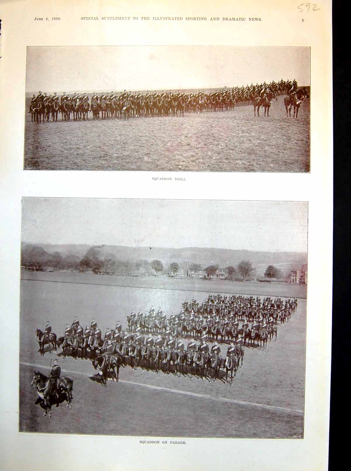 Old Mounting Guard Striking Hour Fitting Clothes Squadron Drill 1898 Victorian