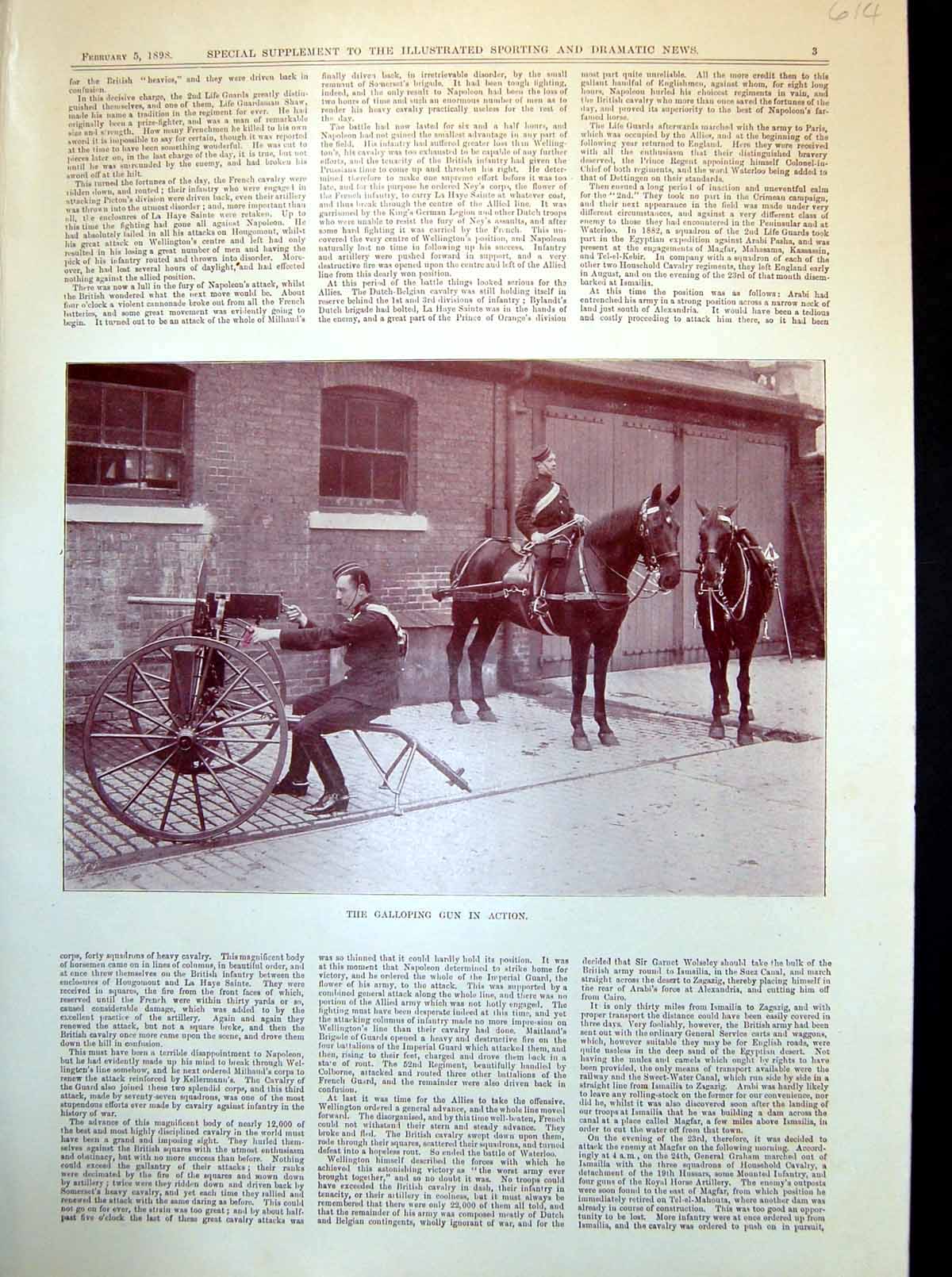 Antique Print Sier Seated Military Horses Bear Troopers 2Nd Lie Guards 1898