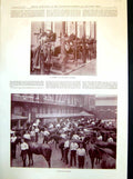 Antique Old Print Officer'S Stables Watering Horses The Queen'S Escort 1898
