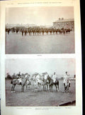 Antique Old Print Recruits Regimental Polo Players Standard And Escort 1898