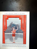 Antique Print Nazimova Russian Actress Parasol Water Pageant Moat Mandalay