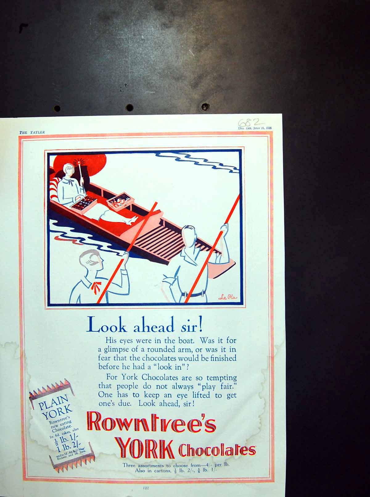 Antique Old Print Rowntree'S York Chocolates Advert Nerman Caricatures 1926
