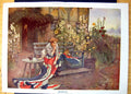 Antique Print Memories A Chevallier Taylor Lady Bench Mend Flag Garden 1919