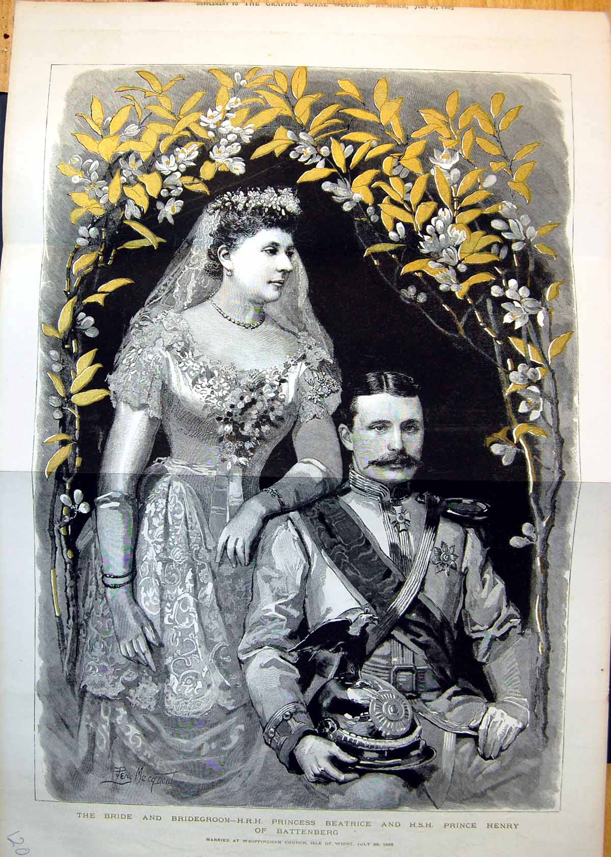 Old Bride Bridegroom H.R.H. Princess Beatrice H.S.H. Prince Henry 1885 19th