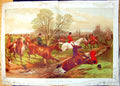 Antique Print Thinning The Field Crossing Brook Hunters Horses Hounds 1881 19th