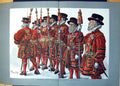 Old Antique Print Yeoman Warders Tower London Bearded Ruffle Collars 1888 19th