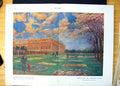 Antique Old Print Spring-Time Hampton Court Ugo Matania Gardens Palace 1920
