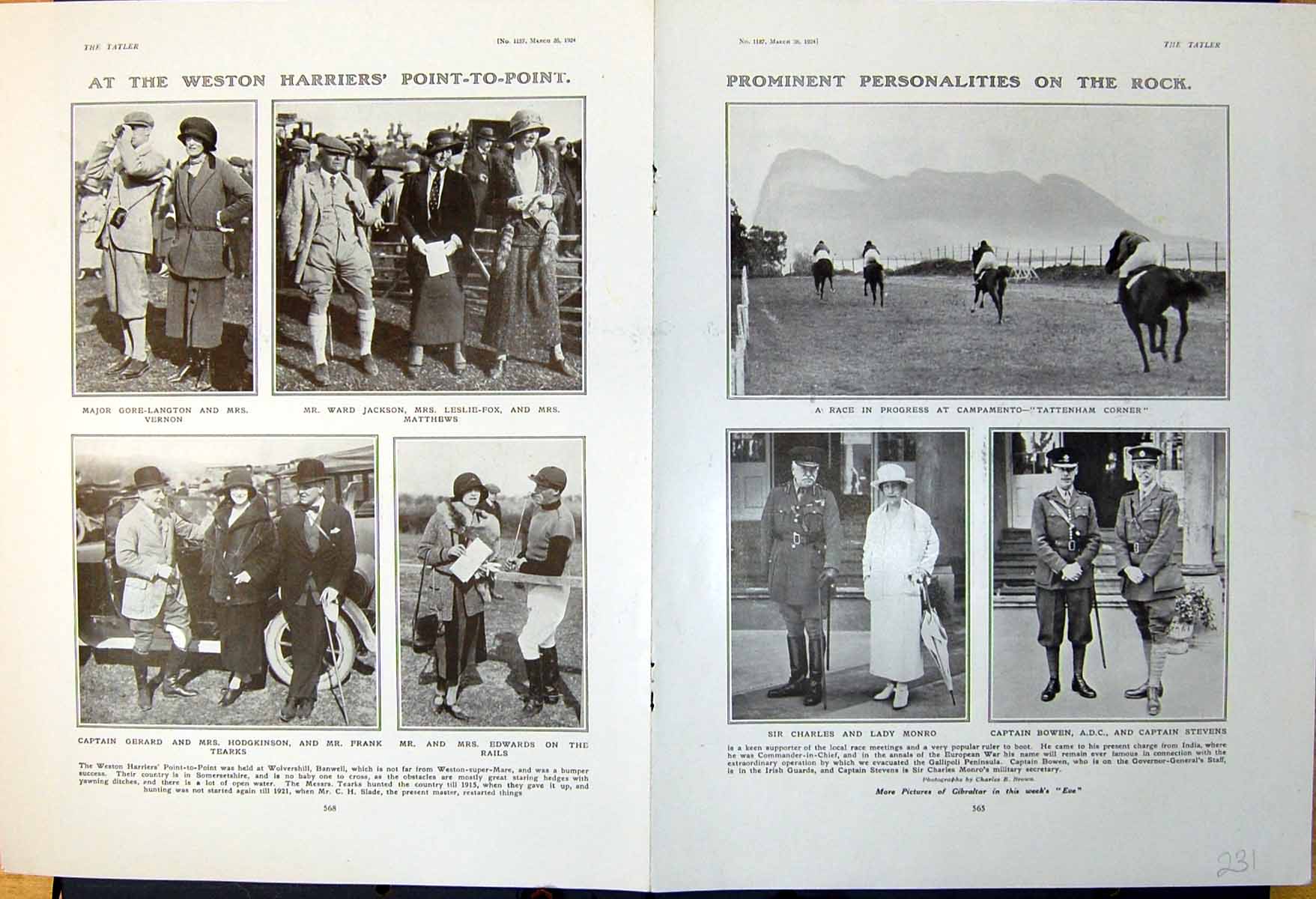 Old Gibraltar Horse Race Weston Harriers Point-To-Point Favourites 1924 20th