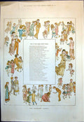 Antique Print Children Dancing Evening Party The Fancy Dress Ball Poem 1880