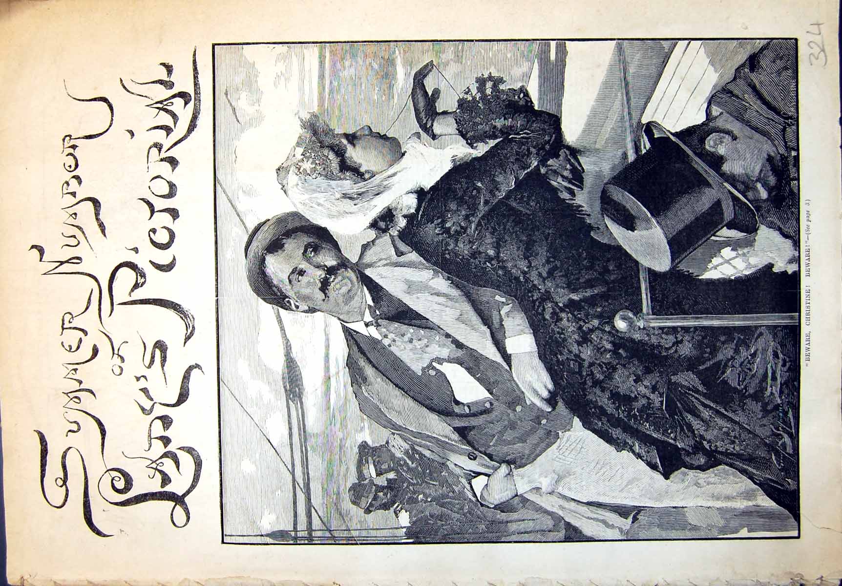 Antique Old Print Gentleman Lady Ship Girl'S Costumes Honeymoon Manners Love