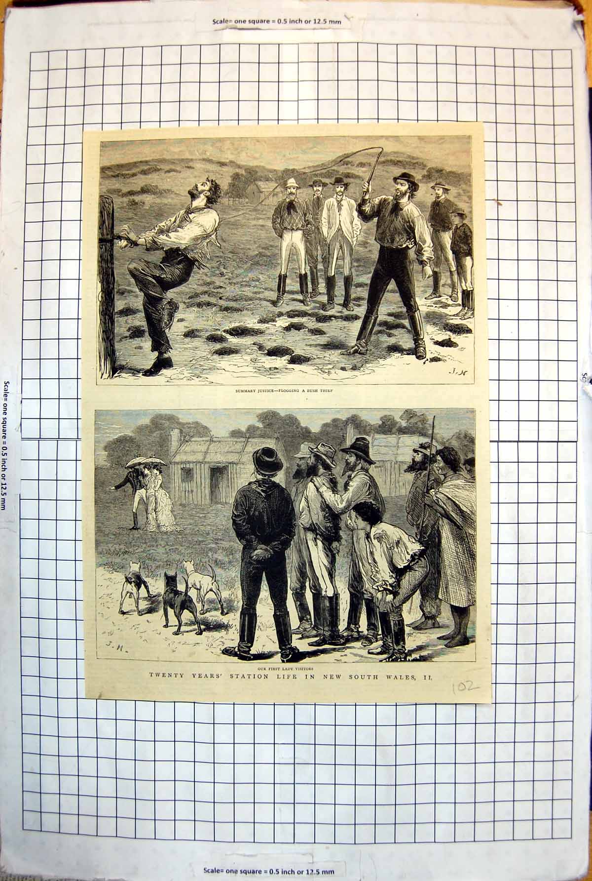 Old New South Wales Flogging Bush Thief Lady Visitors Station J.N. 102J