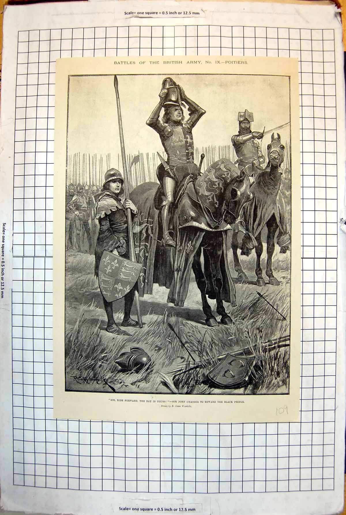 Old R. Caton Woodville New Years Eve Barracks Kilted Siers Aloft 110J