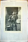 Antique Old Print Sier Fortune Seymour Lucas Bearded Gentleman Drum 1896 117J