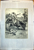 Old Knights Battle Protecting Fallen Oncoming Galloping Horse 1890 118J 19th
