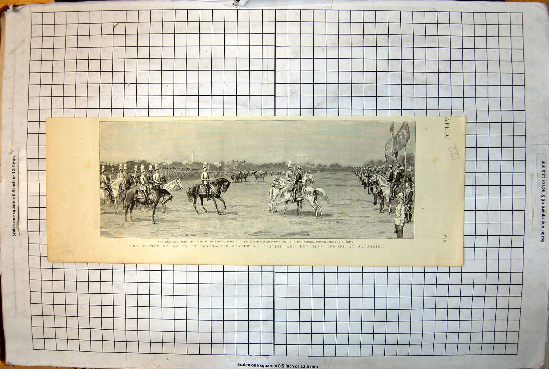 Old Prince Wales Egypt Review British Egyptian Troops Abbassieh 1889 122J 19th