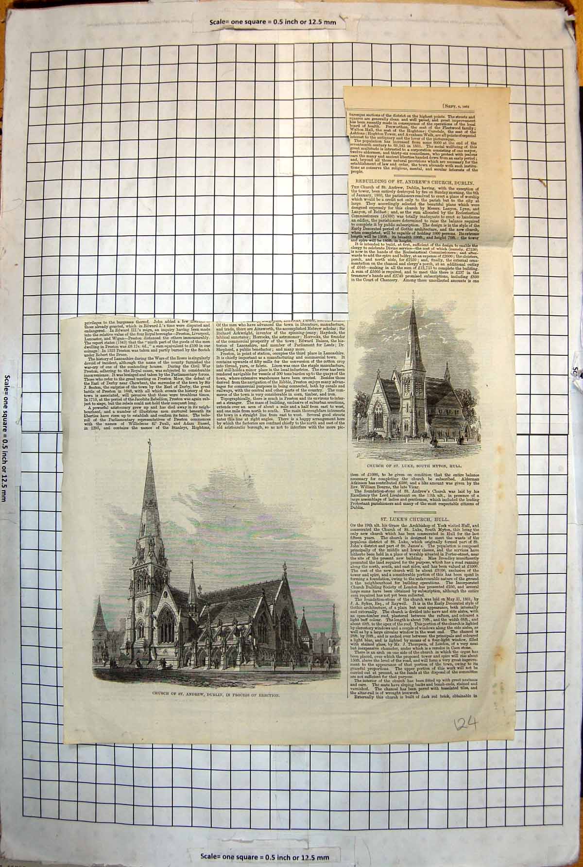 Old Church St Andrew Dublin Erected St. Luke South Myton Hull 1862 124J 19th