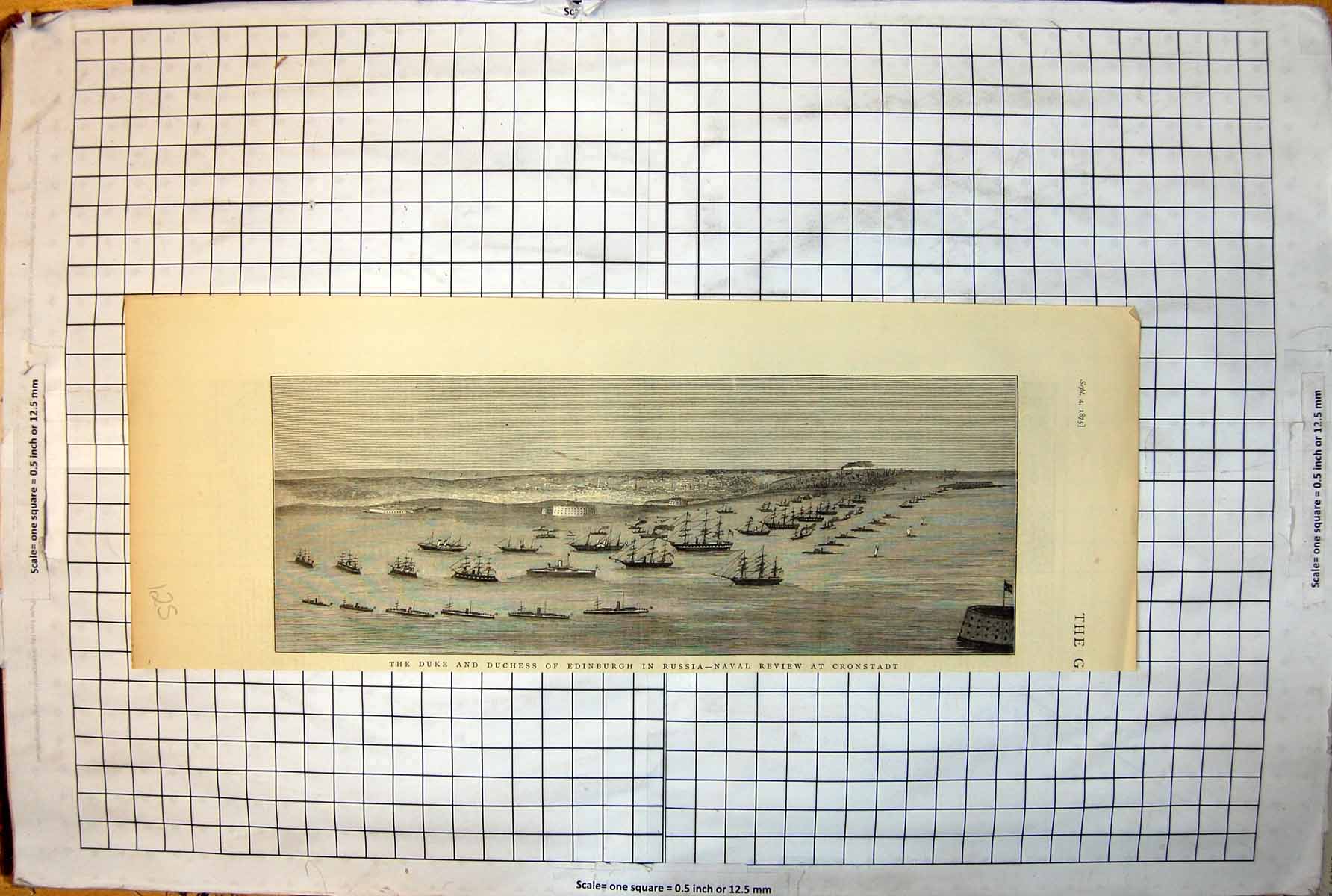 Old Duke Duchess Edinburgh Russia Naval Review Cronstadt Ships 1875 125J 19th