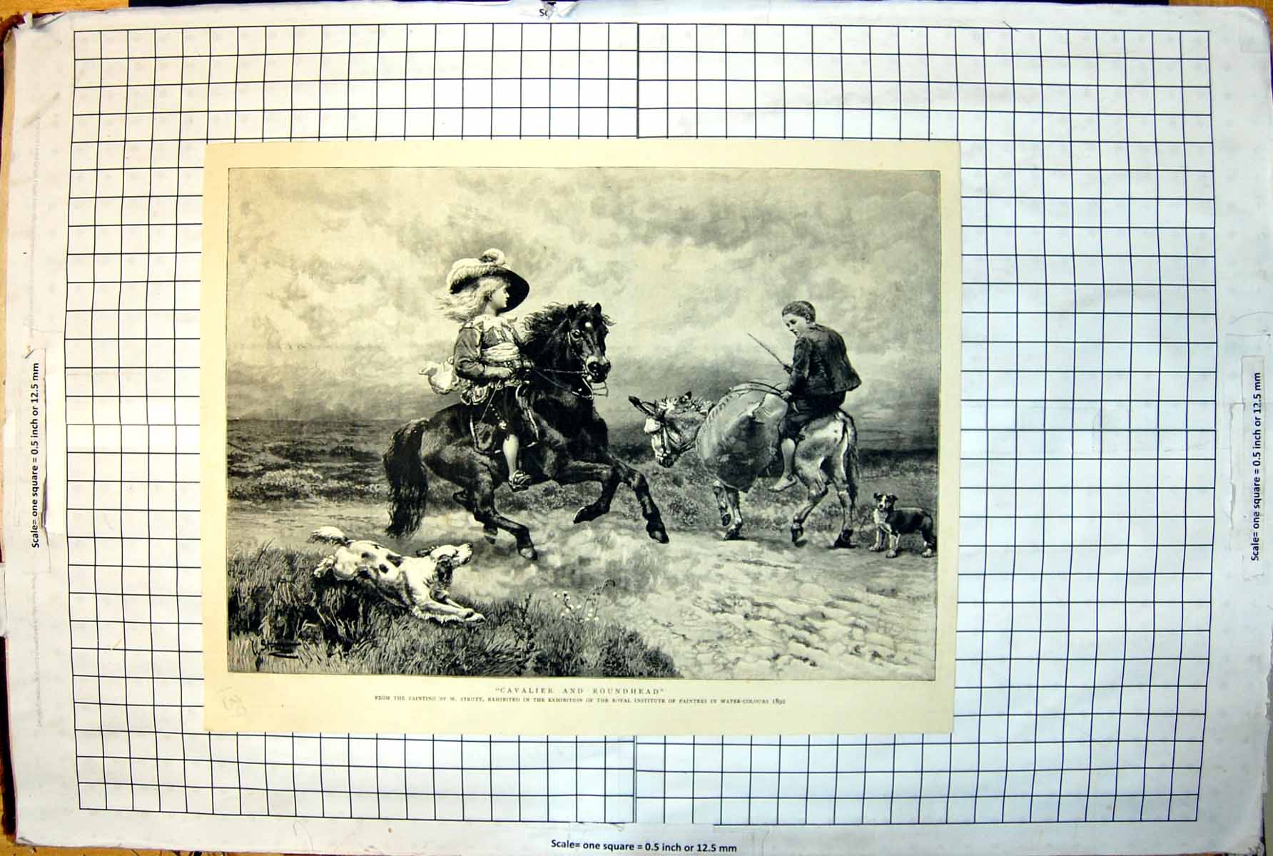 Old Cavalier Roundhead From Painting W. Strutt Children Horse 1892 139J 19th