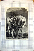 Old The Trumpeter John Gilbert Cavalier Long Hair Trumpet Horse 1859 141J 19th