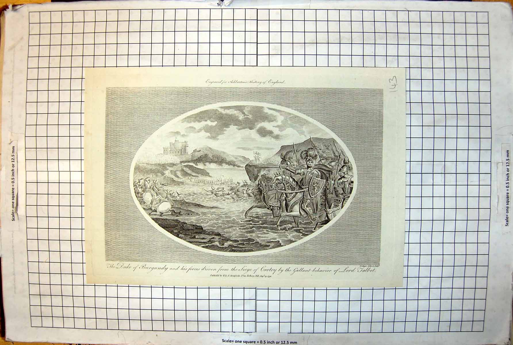 Antique Print Duke Burgundy Forces Driven From Siege Crotoy Lord Talbot 143J