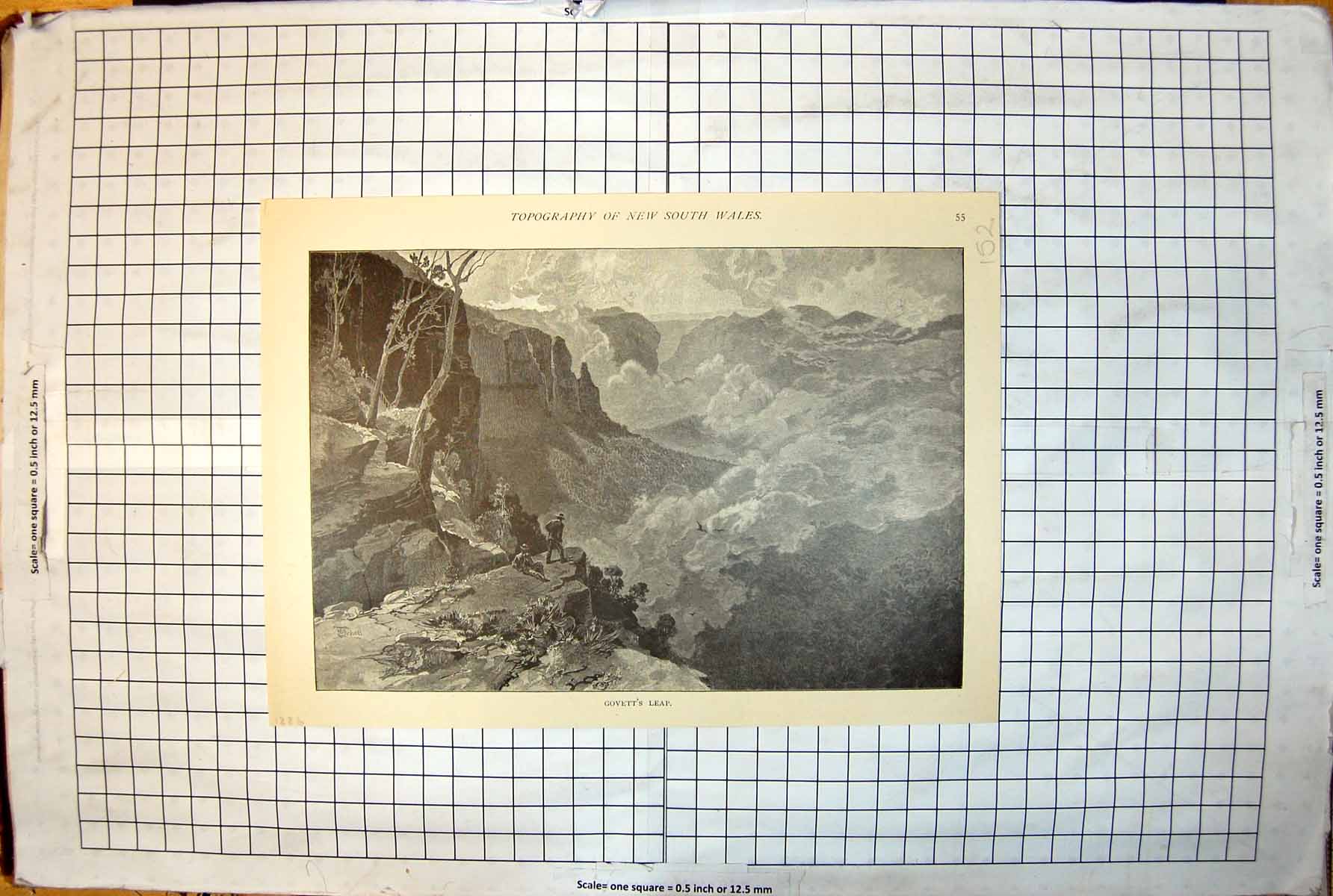 Old Topography New South Wales Australia Govett'S Leap Cliff Trees 152J