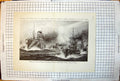Old Print British American Warships Convoy Transports American Troops 153J