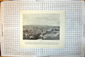 Antique Old Print Lewes Sussex Ouse England Town Rooftops Church Hillside 192J