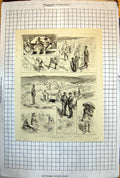Antique Print Discoveries GTransvaal South Africa Sketches Methods 1887 199J