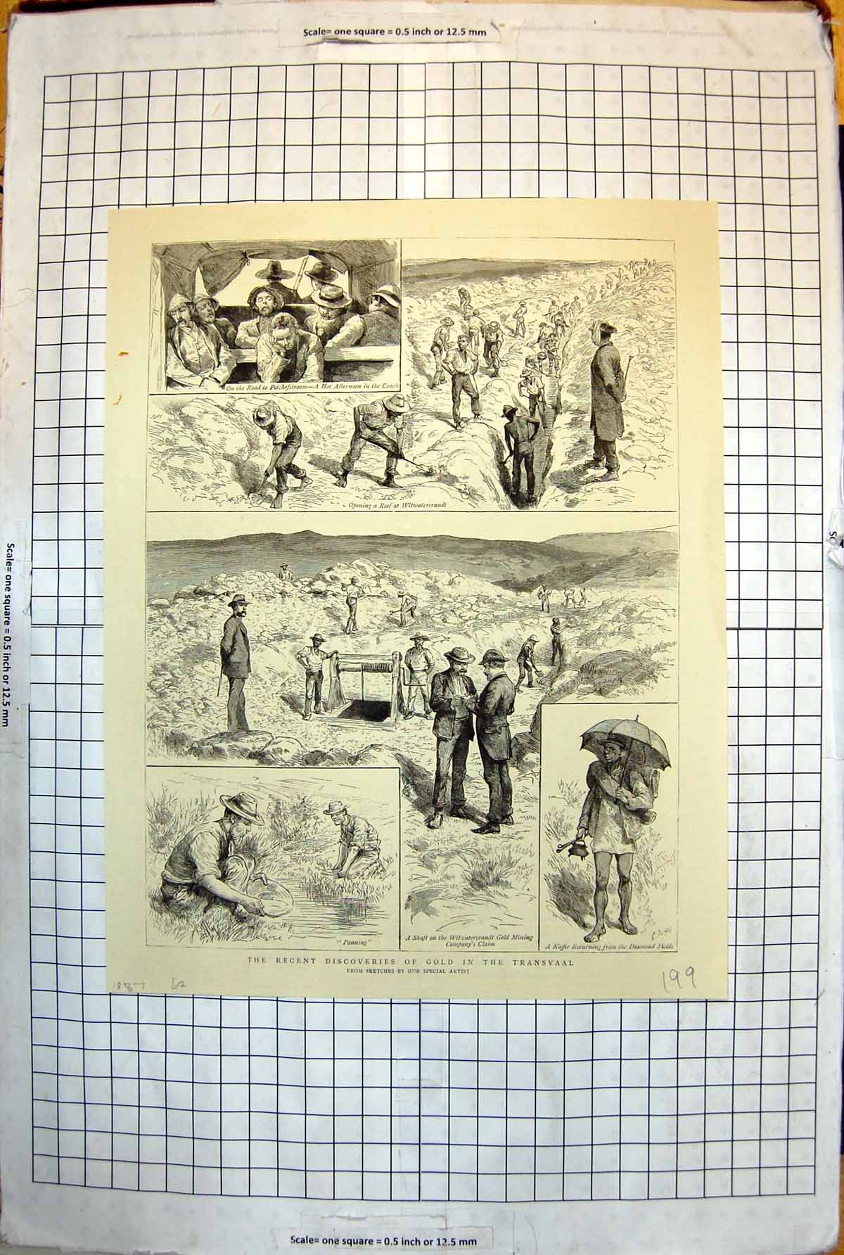 Antique Print Discoveries GTransvaal South Africa Sketches Methods 1887 199J