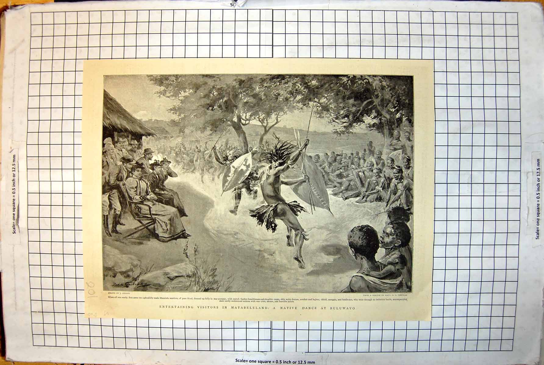 Old Entertaining Visitors Matabeleland Native Dance Buluwayo 1895 201J Victorian