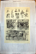Old Print Discovery GTransvaal South Africa People Dance Saloon 1887 208J 19th